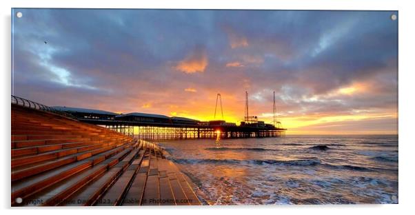 South Pier Sunset Acrylic by Michele Davis