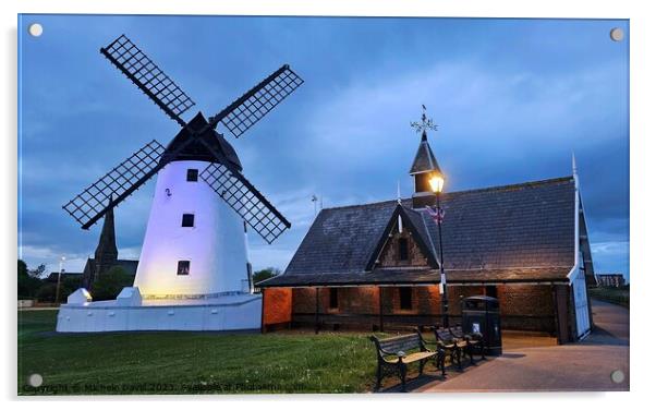 Lytham Windmill Acrylic by Michele Davis