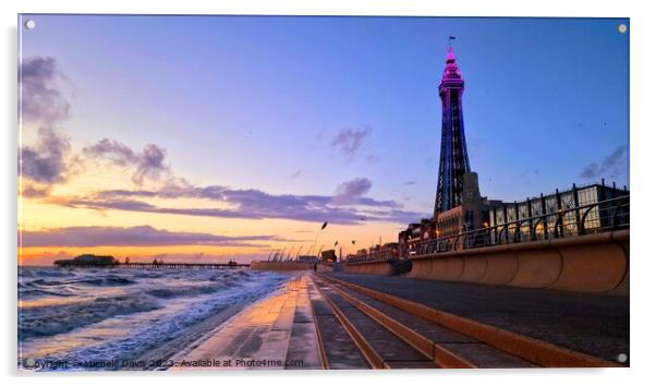 Blackpool Promenade View Acrylic by Michele Davis