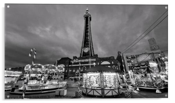 Blackpool Tower Festival Headland Acrylic by Michele Davis