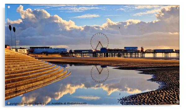 Central Pier Reflections Acrylic by Michele Davis