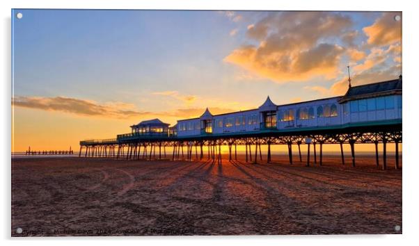 St Anne's Pier Sunset Acrylic by Michele Davis