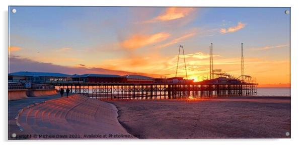 South Pier, Blackpool sunset Acrylic by Michele Davis