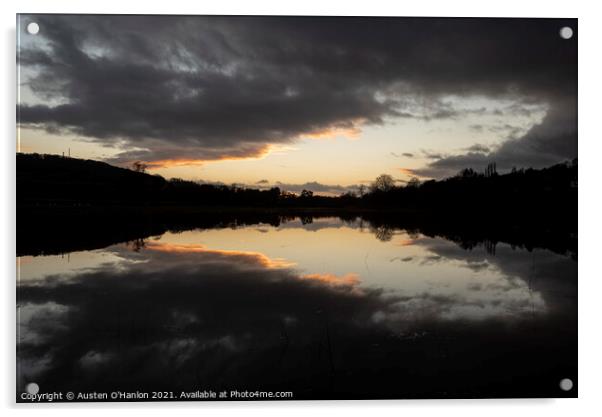 After sunset at Bathampton Acrylic by Austen O'Hanlon