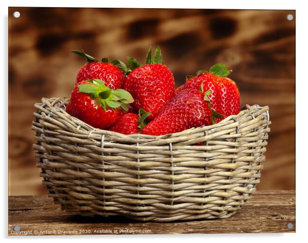 Strawberries Acrylic by Antonio Gravante