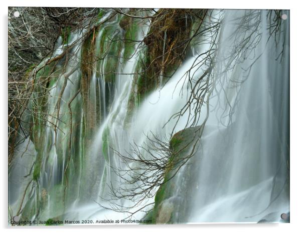 Mantle of water in the Raven waterfall Acrylic by Juan Carlos Marcos