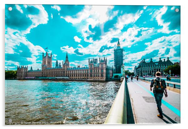 Westminster Bridge, Big Ben and the Palace of Westminster Acrylic by Hiran Perera