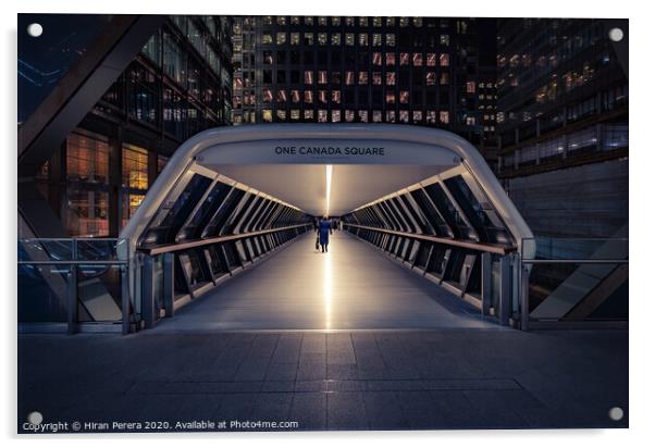 Bridge to the Future. Canary Wharf Acrylic by Hiran Perera