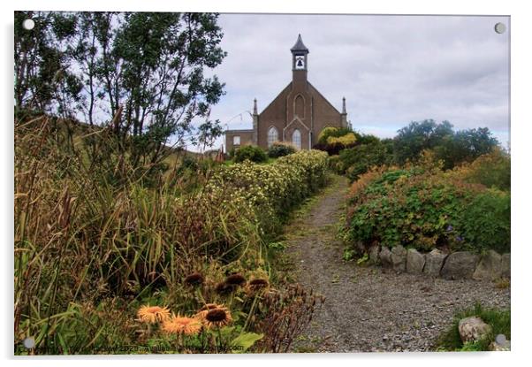 Weisdale Church and Garden, Shetland Acrylic by Terri Mackay