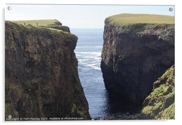 Cliffs at Eshaness, Shetland Acrylic by Terri Mackay