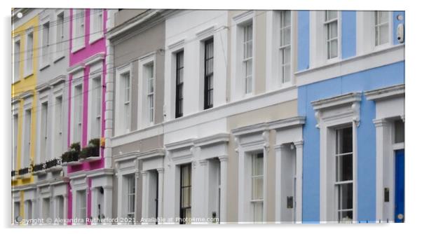 Painted Houses in Notting Hill Acrylic by Alexandra Rutherford