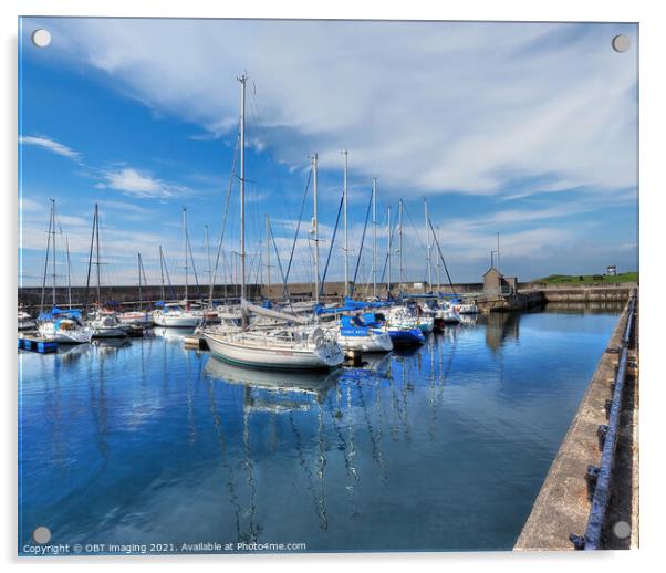 Whitehills Village Harbour Marina Bliss   Acrylic by OBT imaging