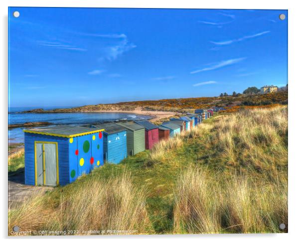 The Legendary Hopeman Beach Huts Moray Coast Scotland Acrylic by OBT imaging