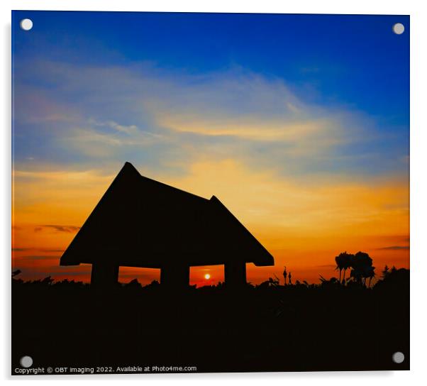 Sunset Birdhouse Silhouette Sleepover Acrylic by OBT imaging