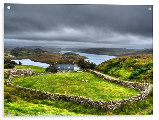Iconic Croft At Badcall Loch Inchard Sutherland Sc Acrylic by OBT imaging