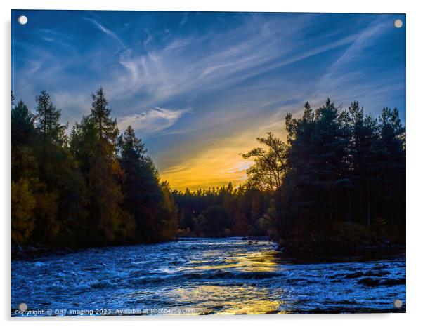 River Spey Last Glimpse Upper Speyside Highland Scotland Acrylic by OBT imaging