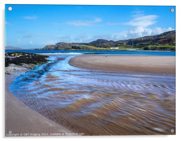 Clashnessie Bay Beach Nr Lochinver Assynt North West Scotland  Acrylic by OBT imaging