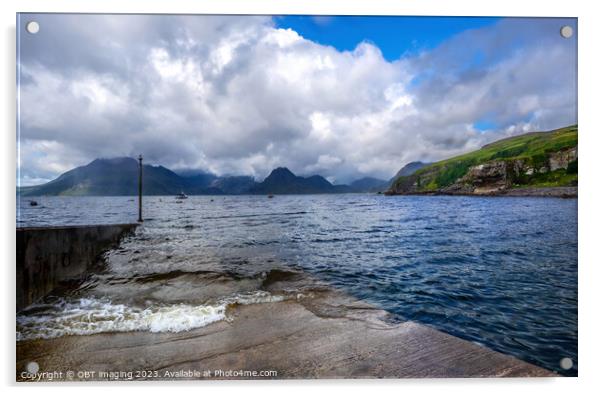 Black Cuillin Mountains From Elgol Isle Of Skye Scotland / To Sail Or Not Acrylic by OBT imaging