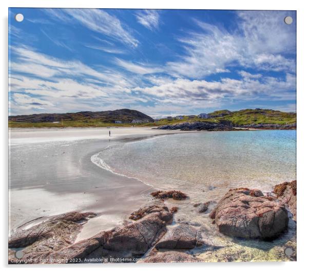 Achmelvich Beach Assynt West Highland Scotland Lon Acrylic by OBT imaging