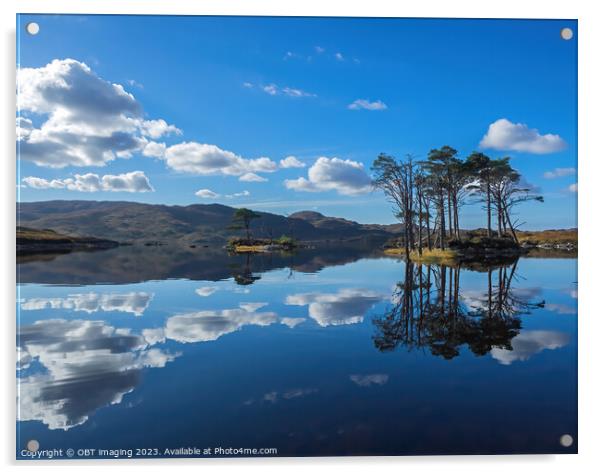 Loch Assynt Reflections Sutherland North West Scottish Highlands  Acrylic by OBT imaging