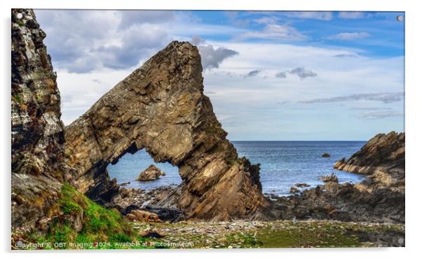 Needle's Eye Rock MacDuff Aberdeenshire Scotland Acrylic by OBT imaging