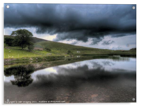 Applesross Loch Croft Reflection Drama Scotland Acrylic by OBT imaging