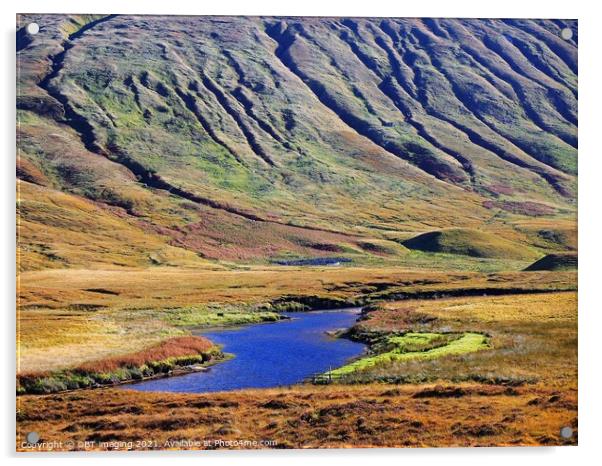 Strath Dionard Remote Mountain River Scotland Acrylic by OBT imaging