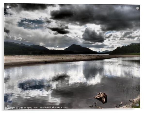 Loch Laggan Storm Rising Reflection Acrylic by OBT imaging