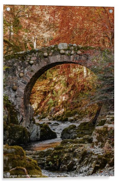 Foley's Bridge Tollymore Forest Park  Acrylic by Jennifer Nelson