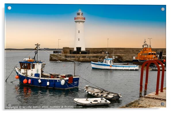 Donaghadee Lighthouse - Northern Ireland  Acrylic by Jennifer Nelson