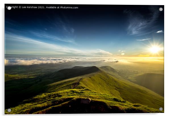 Sunrise over the Brecons Acrylic by Lee Kershaw
