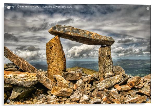 Standing Stones atop Mynydd Moel (Cadair Idris). Acrylic by Lee Kershaw