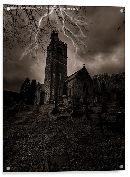 Christ Church, Aberbeeg Acrylic by Lee Kershaw