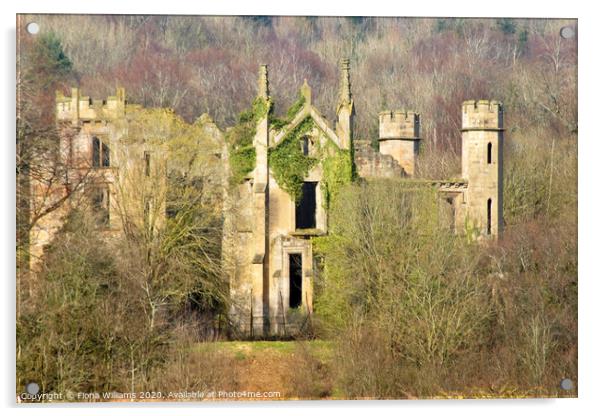 Cambusnethan Priory from the woods close up Acrylic by Fiona Williams