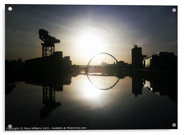 Glasgow Clyde Arc at Sunrise Acrylic by Fiona Williams