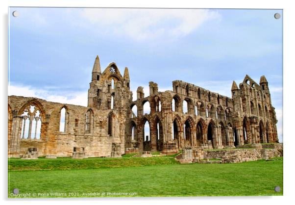 Whitby Abbey Ruins Acrylic by Fiona Williams