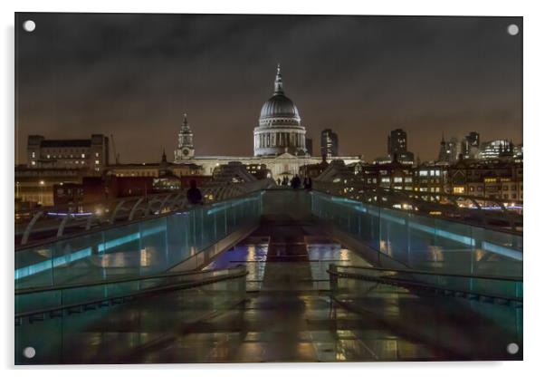 Saint Paul's Cathedral at night Acrylic by Andy Dow