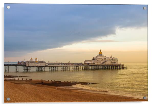 Storm clouds over Eastbourne pier Acrylic by Andy Dow