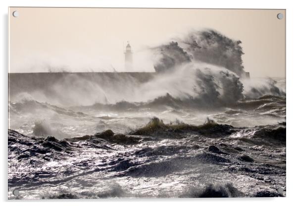 Storm at Newhaven Acrylic by Andy Dow