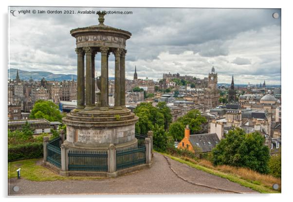 Edinburgh City A View from Calton Hill Acrylic by Iain Gordon