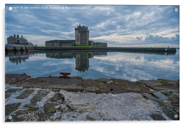 Broughty Ferry Castle Reflections Acrylic by Iain Gordon