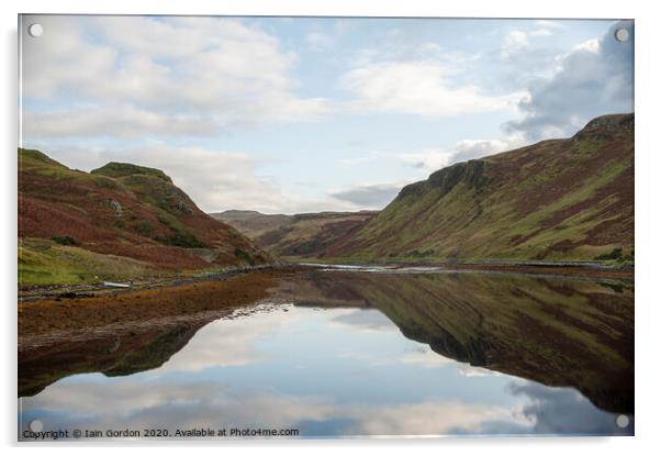 Lochan and Hills Isle of Skye  Acrylic by Iain Gordon