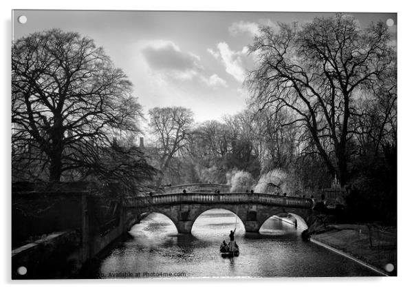 Clare Bridge, Cambridge Acrylic by Alan Barker