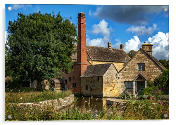 The Water Mill at Lower Slaughter, Cotswolds Acrylic by Alan Barker