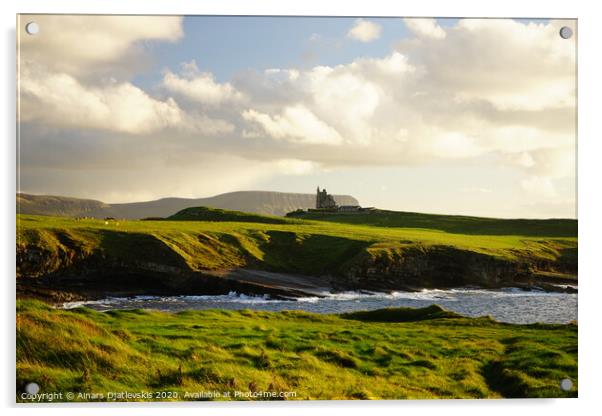Scienic Irish castle and landscape Acrylic by Ainars Djatlevskis