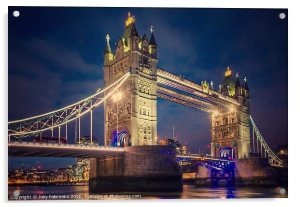 Mighty Tower Bridge Acrylic by Joey Palomeno