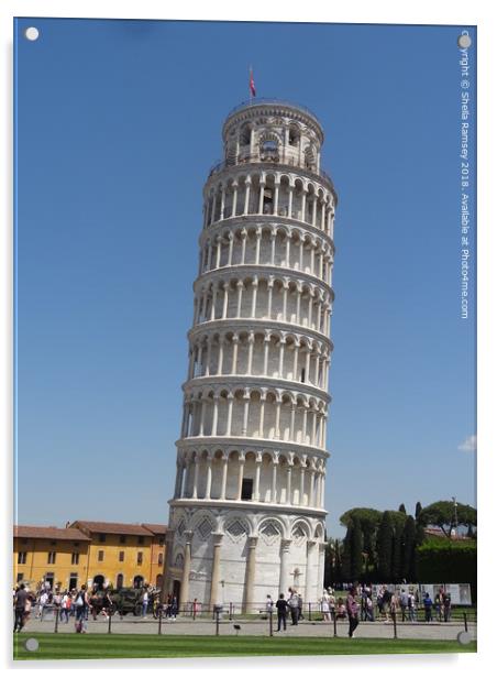 The Leaning Tower of  Pisa Acrylic by Sheila Ramsey