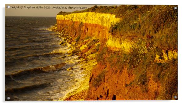 Hunstanton Stiped Cliffs Acrylic by Stephen Hollin