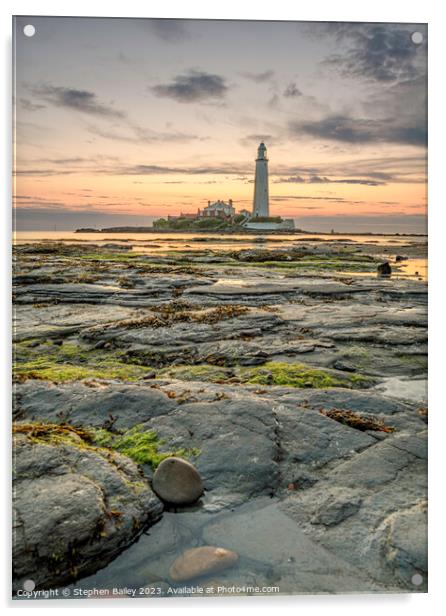 Dawn Lighthouse Acrylic by Stephen Bailey