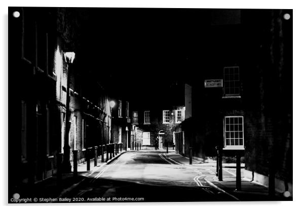 Night Streets Acrylic by Stephen Bailey
